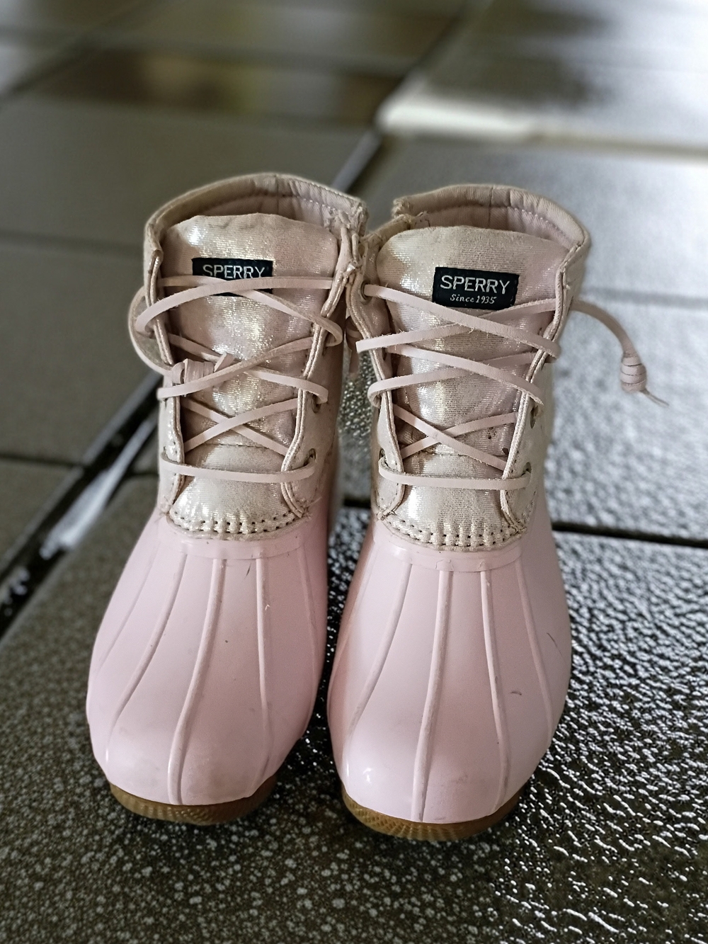 Sperry Pink Duck Boots